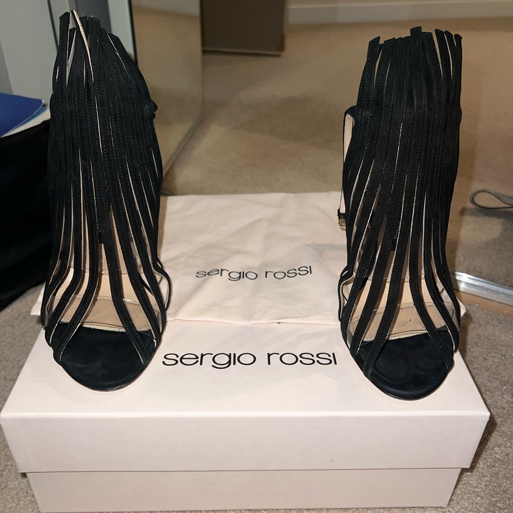 Sergio Rossi Black suede heels
